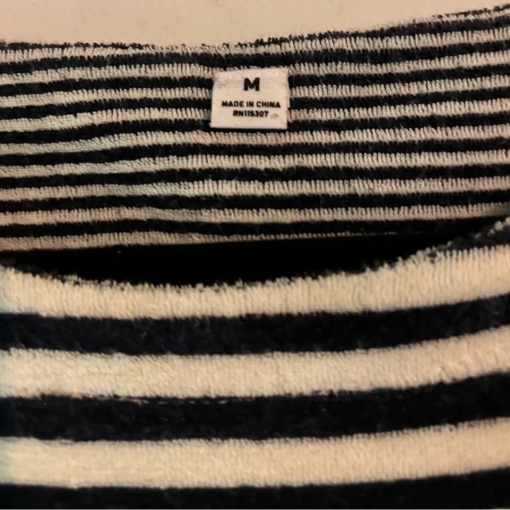 Uniqlo Womens Med Navy White Terry Cloth Striped Dress Pockets Drawstring Swim - Picture 6 of 6